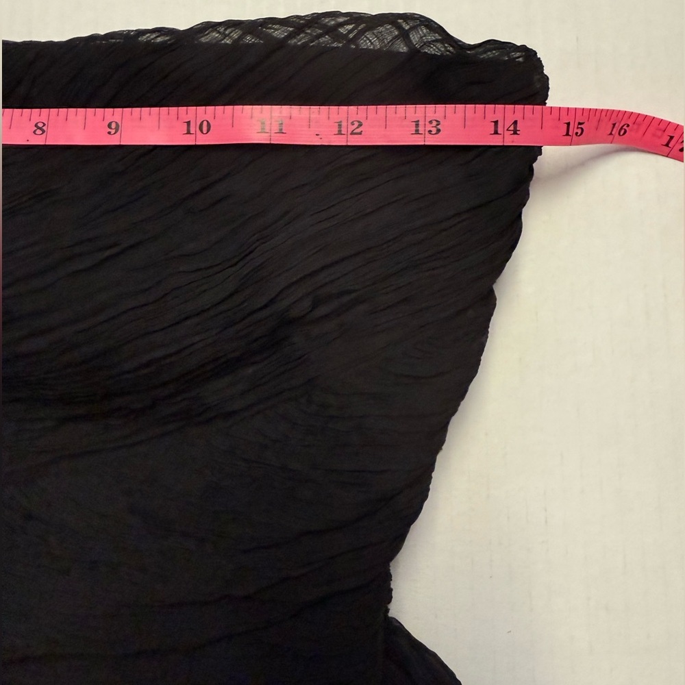Elizabeth and James Silk Chiffon Black Strapless Foliage Dress Size 2 Cocktail - Picture 6 of 15